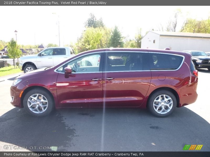 Velvet Red Pearl / Black/Alloy 2018 Chrysler Pacifica Touring Plus