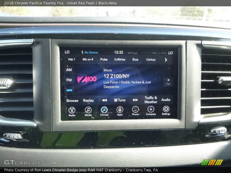 Velvet Red Pearl / Black/Alloy 2018 Chrysler Pacifica Touring Plus