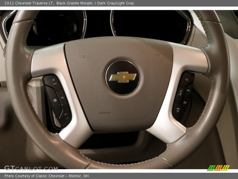 Black Granite Metallic / Dark Gray/Light Gray 2011 Chevrolet Traverse LT
