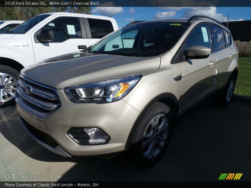 White Gold / Charcoal Black 2018 Ford Escape SEL