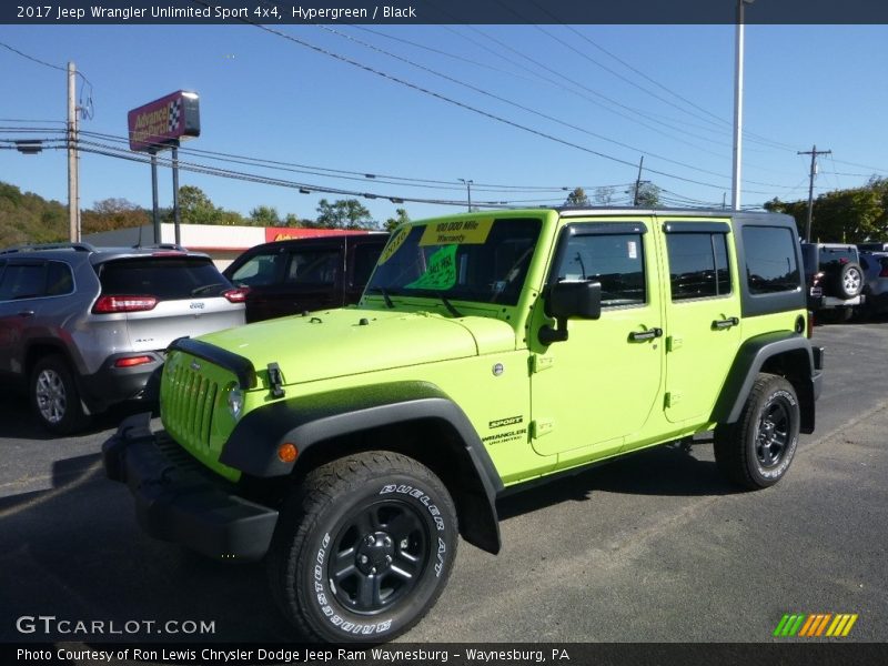 Hypergreen / Black 2017 Jeep Wrangler Unlimited Sport 4x4