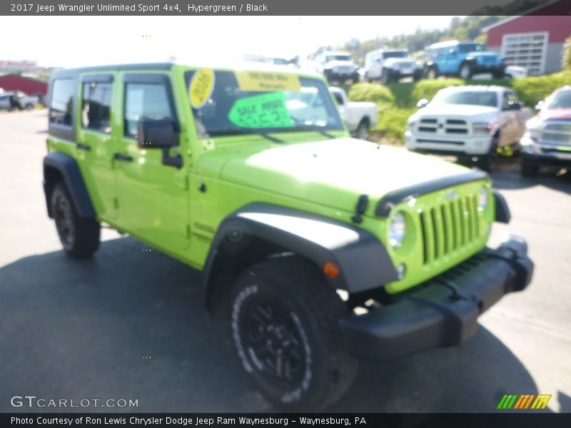 Hypergreen / Black 2017 Jeep Wrangler Unlimited Sport 4x4