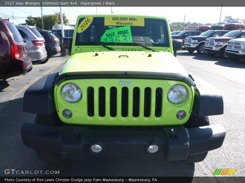 Hypergreen / Black 2017 Jeep Wrangler Unlimited Sport 4x4