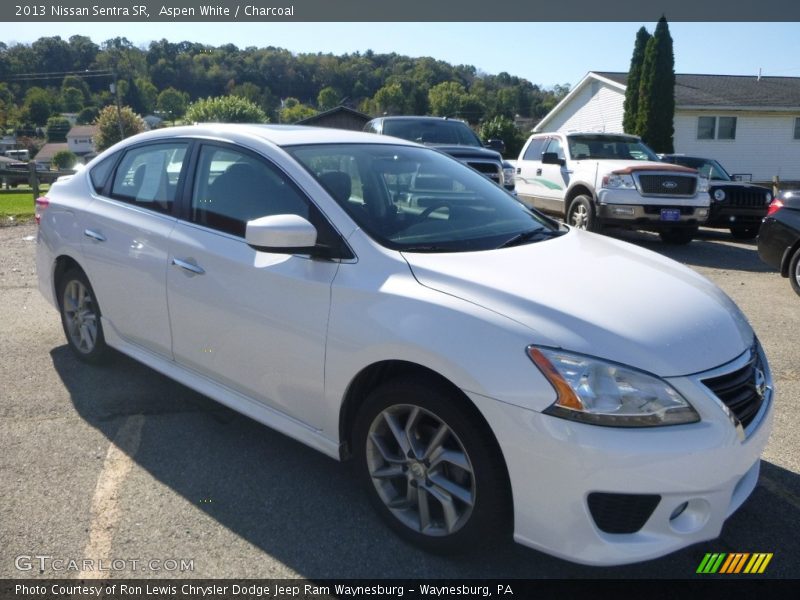 Aspen White / Charcoal 2013 Nissan Sentra SR