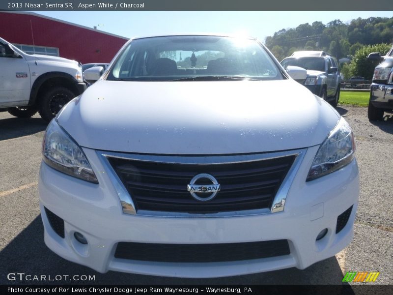Aspen White / Charcoal 2013 Nissan Sentra SR