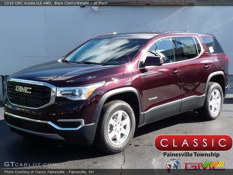 Black Cherry Metallic / Jet Black 2018 GMC Acadia SLE AWD