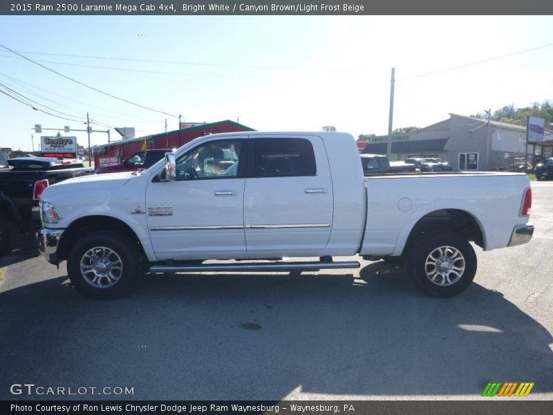 Bright White / Canyon Brown/Light Frost Beige 2015 Ram 2500 Laramie Mega Cab 4x4
