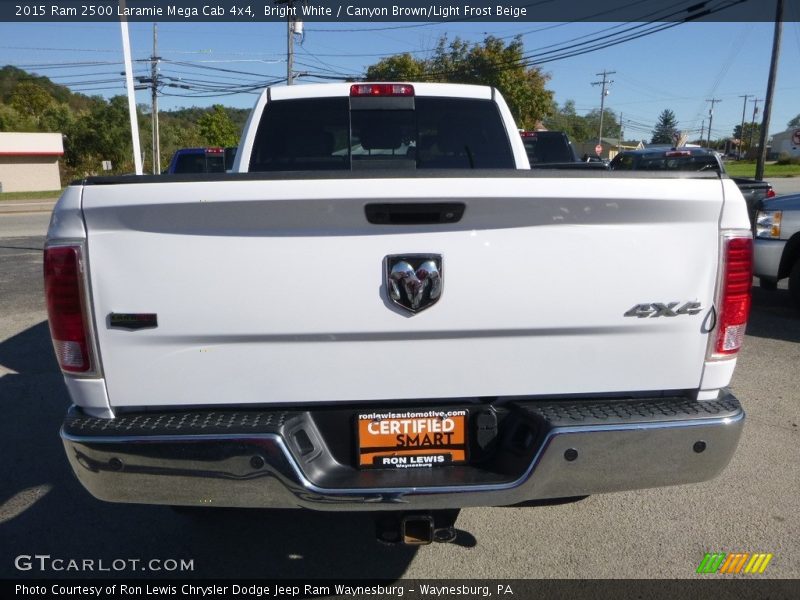 Bright White / Canyon Brown/Light Frost Beige 2015 Ram 2500 Laramie Mega Cab 4x4