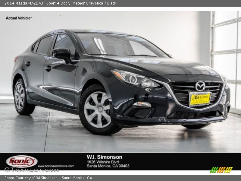 Meteor Gray Mica / Black 2014 Mazda MAZDA3 i Sport 4 Door