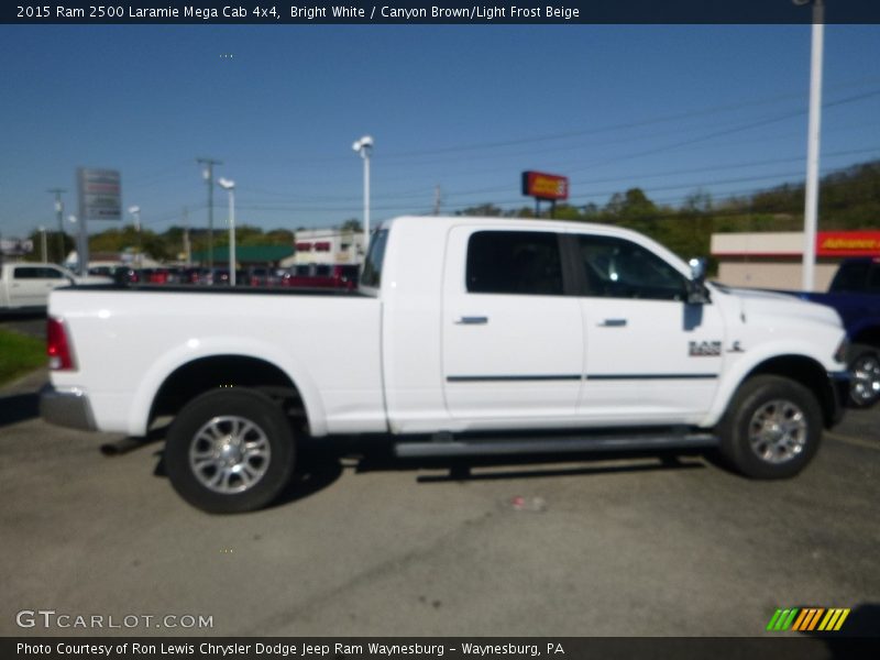 Bright White / Canyon Brown/Light Frost Beige 2015 Ram 2500 Laramie Mega Cab 4x4