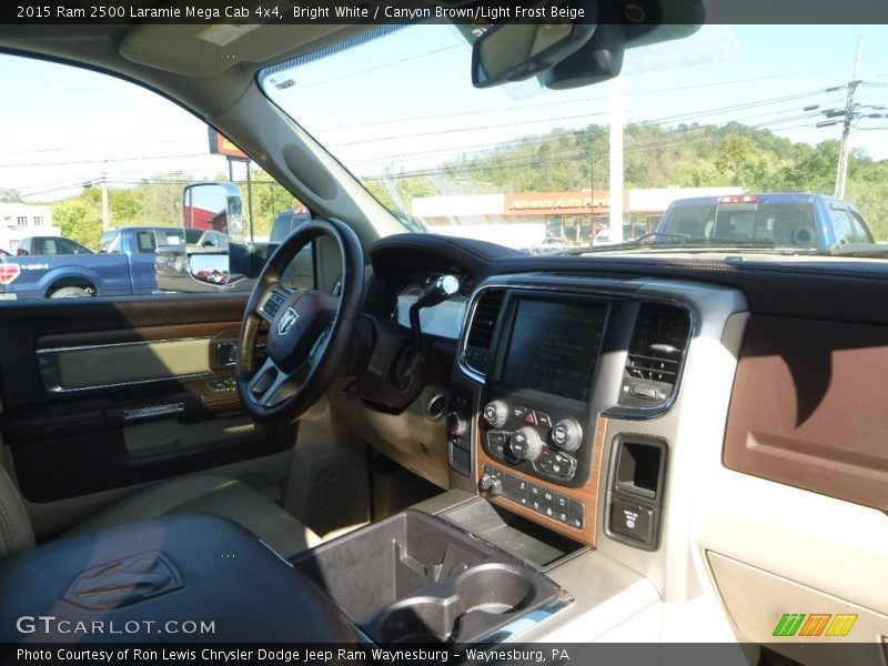 Bright White / Canyon Brown/Light Frost Beige 2015 Ram 2500 Laramie Mega Cab 4x4