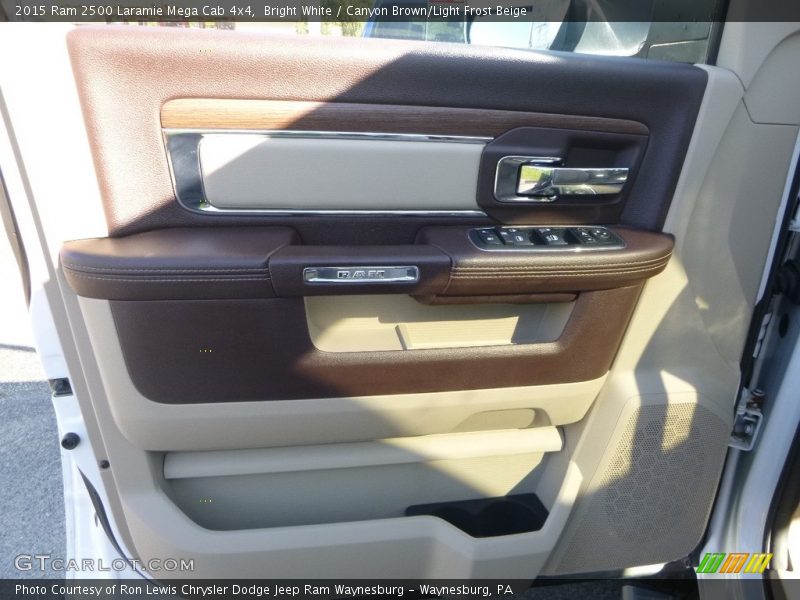 Bright White / Canyon Brown/Light Frost Beige 2015 Ram 2500 Laramie Mega Cab 4x4