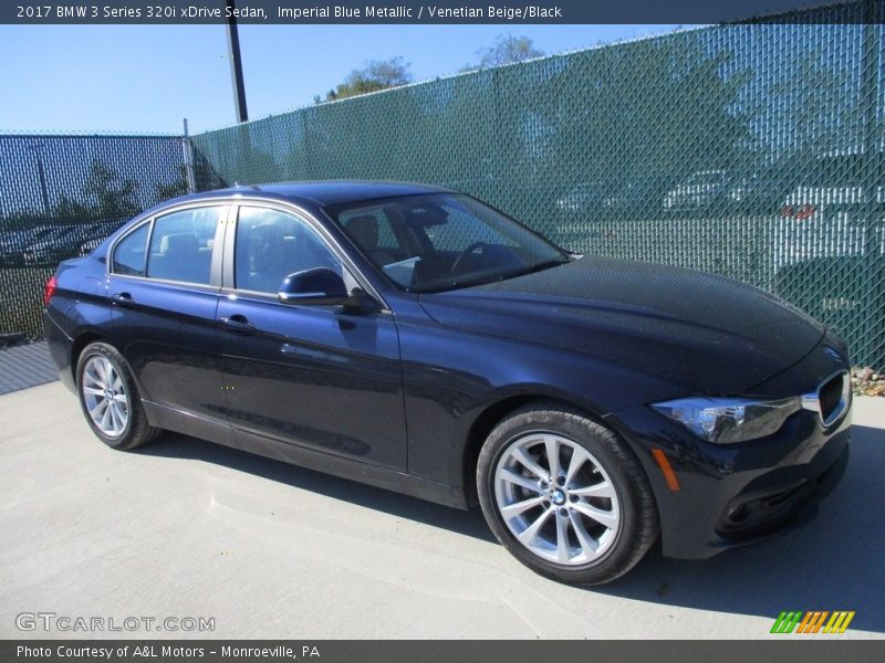 Imperial Blue Metallic / Venetian Beige/Black 2017 BMW 3 Series 320i xDrive Sedan