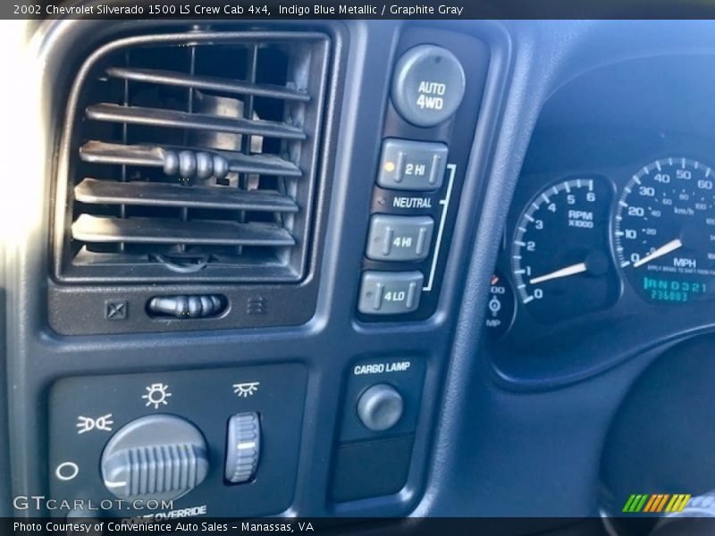 Indigo Blue Metallic / Graphite Gray 2002 Chevrolet Silverado 1500 LS Crew Cab 4x4