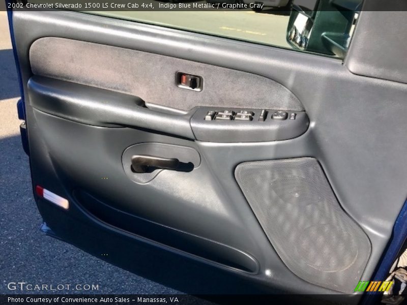 Indigo Blue Metallic / Graphite Gray 2002 Chevrolet Silverado 1500 LS Crew Cab 4x4