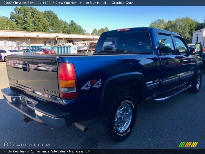 Indigo Blue Metallic / Graphite Gray 2002 Chevrolet Silverado 1500 LS Crew Cab 4x4