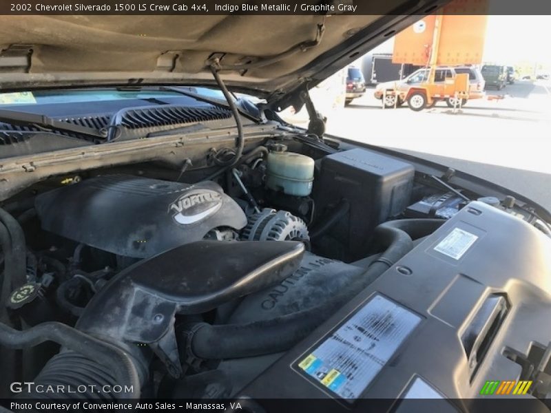 Indigo Blue Metallic / Graphite Gray 2002 Chevrolet Silverado 1500 LS Crew Cab 4x4