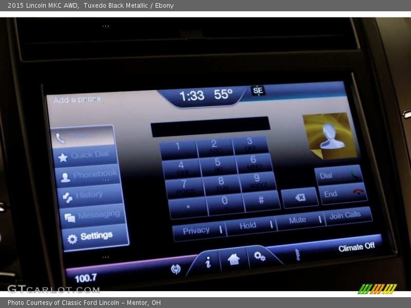 Tuxedo Black Metallic / Ebony 2015 Lincoln MKC AWD