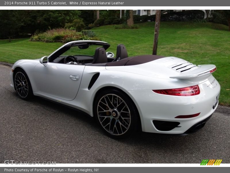 White / Espresso Natural Leather 2014 Porsche 911 Turbo S Cabriolet