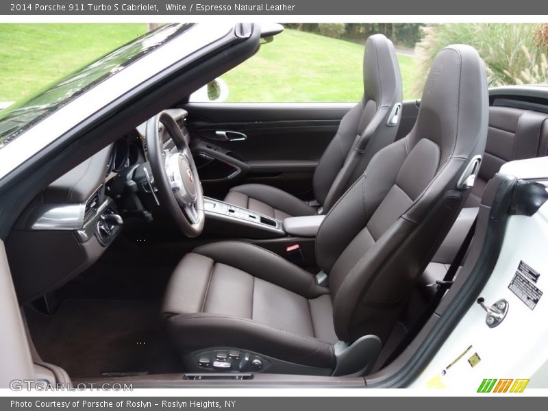 White / Espresso Natural Leather 2014 Porsche 911 Turbo S Cabriolet
