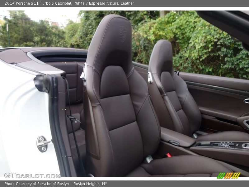 White / Espresso Natural Leather 2014 Porsche 911 Turbo S Cabriolet