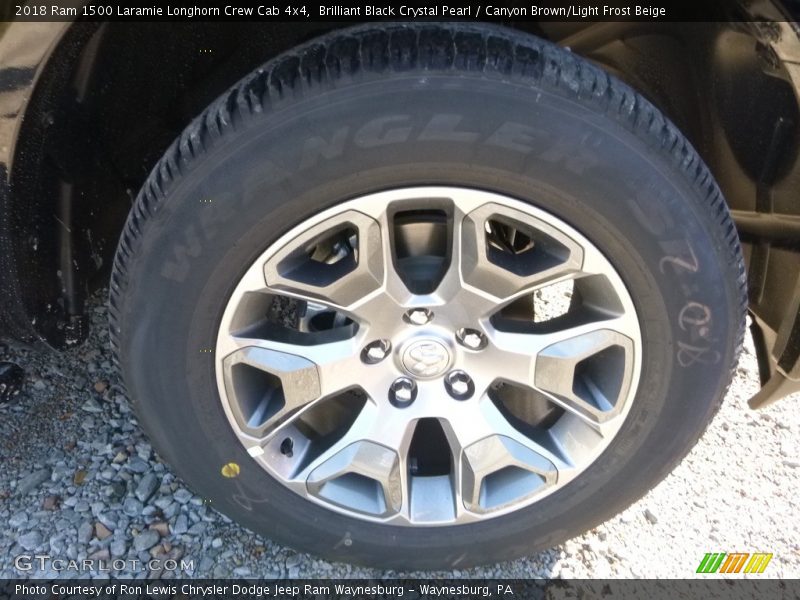 Brilliant Black Crystal Pearl / Canyon Brown/Light Frost Beige 2018 Ram 1500 Laramie Longhorn Crew Cab 4x4