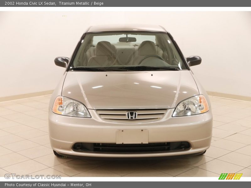 Titanium Metallic / Beige 2002 Honda Civic LX Sedan