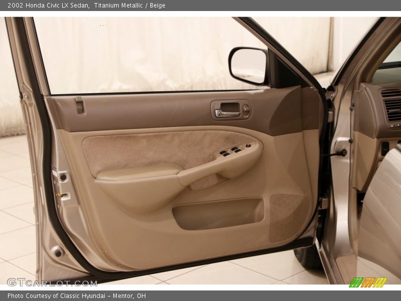 Titanium Metallic / Beige 2002 Honda Civic LX Sedan