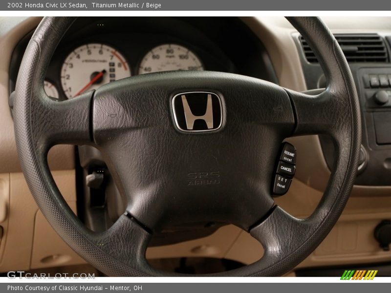 Titanium Metallic / Beige 2002 Honda Civic LX Sedan