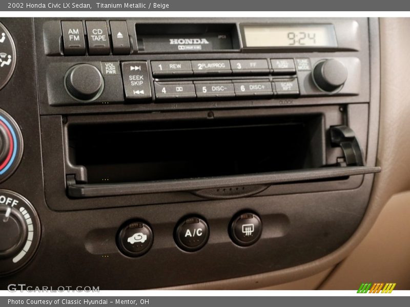 Titanium Metallic / Beige 2002 Honda Civic LX Sedan
