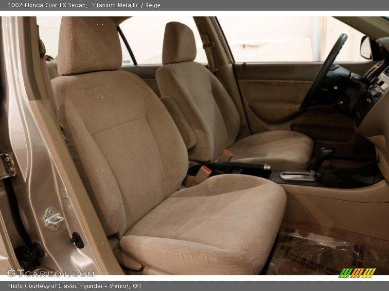 Titanium Metallic / Beige 2002 Honda Civic LX Sedan