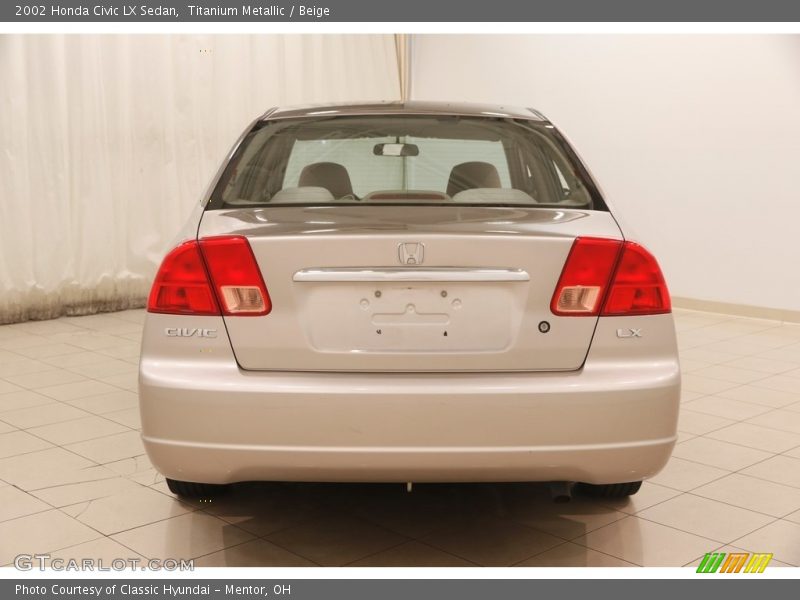 Titanium Metallic / Beige 2002 Honda Civic LX Sedan