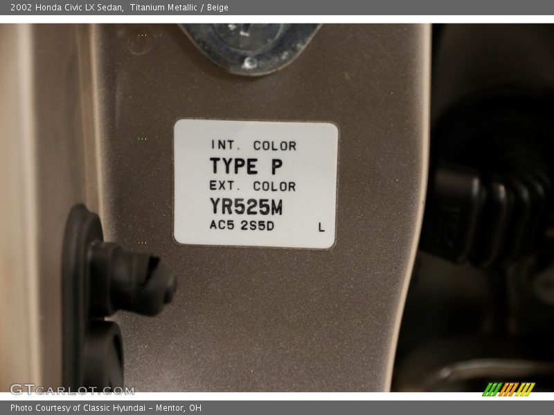 Titanium Metallic / Beige 2002 Honda Civic LX Sedan