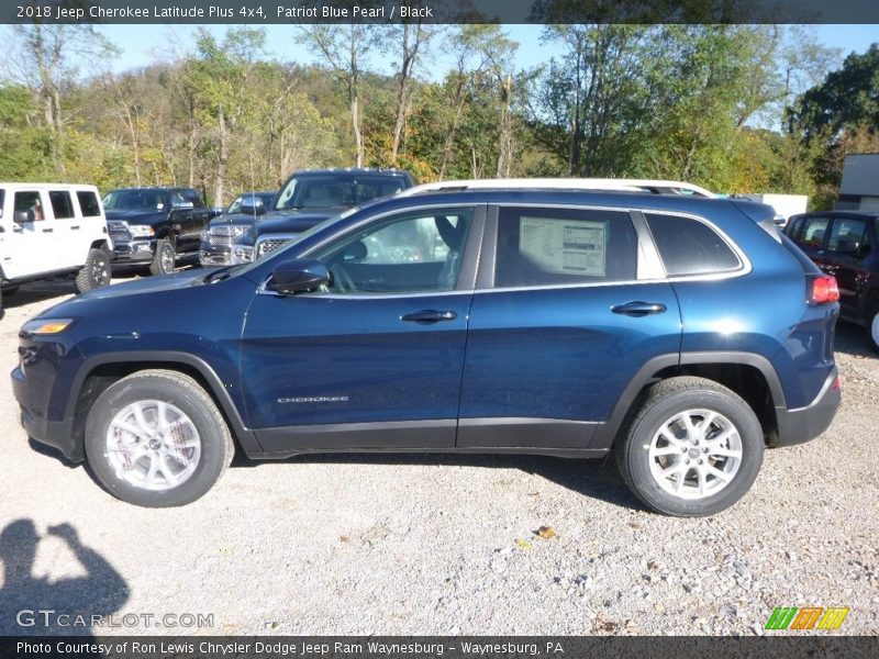 Patriot Blue Pearl / Black 2018 Jeep Cherokee Latitude Plus 4x4