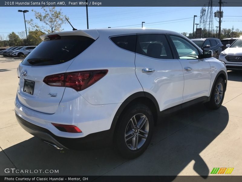 Pearl White / Beige 2018 Hyundai Santa Fe Sport AWD