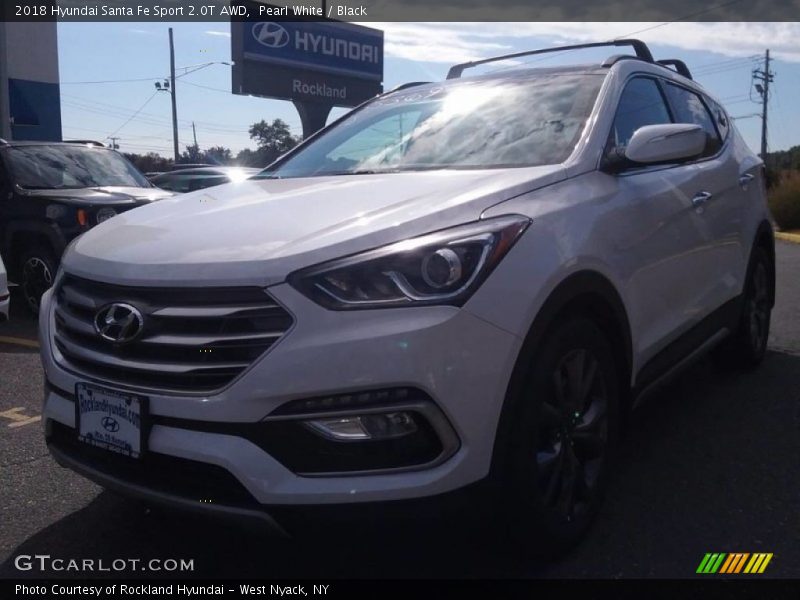 Pearl White / Black 2018 Hyundai Santa Fe Sport 2.0T AWD