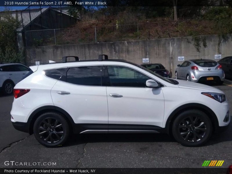 Pearl White / Black 2018 Hyundai Santa Fe Sport 2.0T AWD