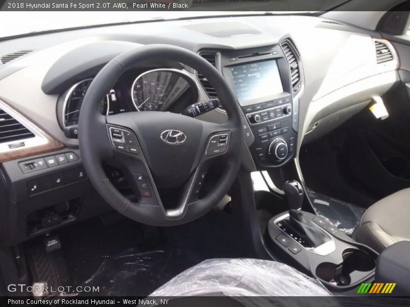 Pearl White / Black 2018 Hyundai Santa Fe Sport 2.0T AWD