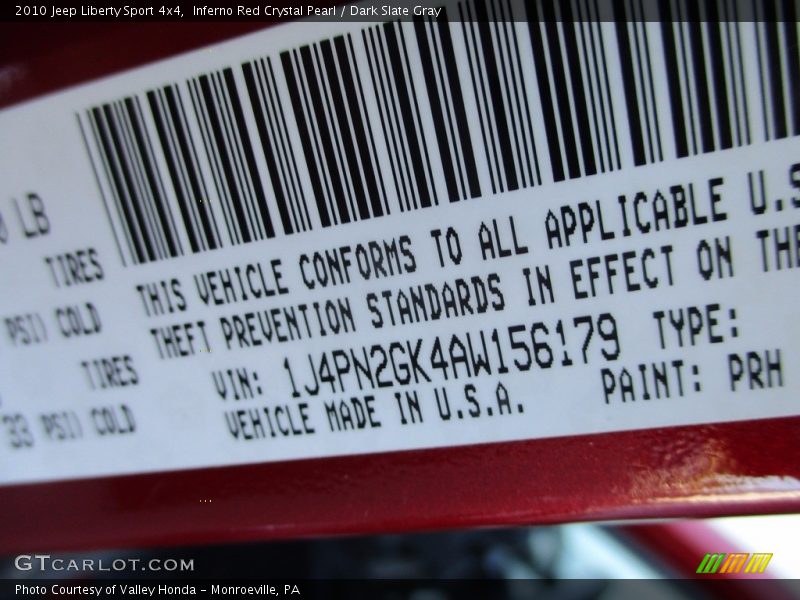 Inferno Red Crystal Pearl / Dark Slate Gray 2010 Jeep Liberty Sport 4x4