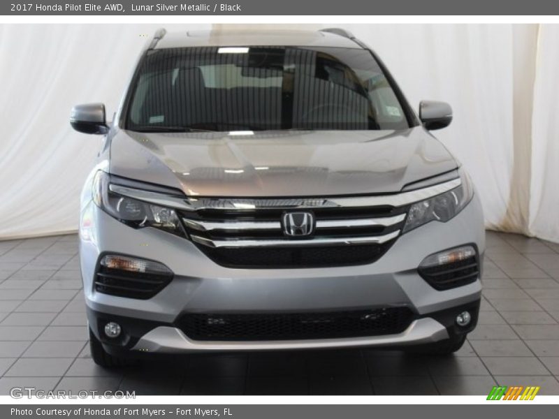 Lunar Silver Metallic / Black 2017 Honda Pilot Elite AWD