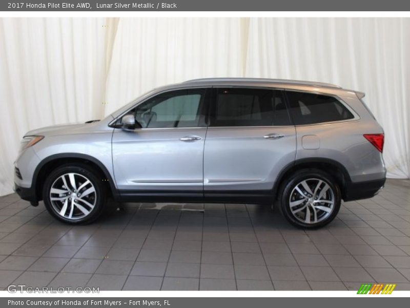 Lunar Silver Metallic / Black 2017 Honda Pilot Elite AWD