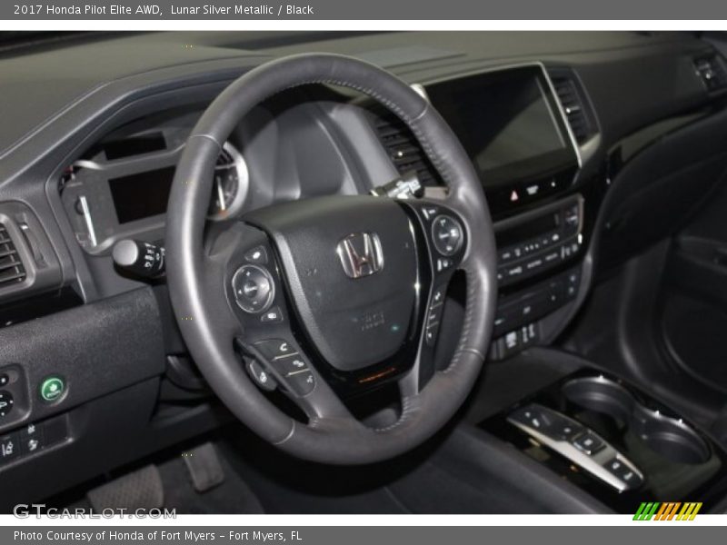 Lunar Silver Metallic / Black 2017 Honda Pilot Elite AWD