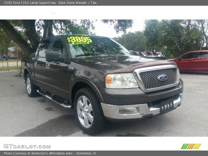 Dark Stone Metallic / Tan 2005 Ford F150 Lariat SuperCrew