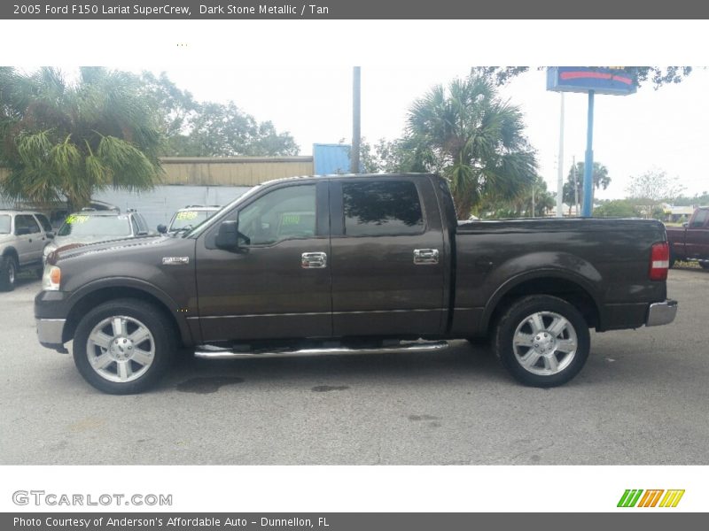 Dark Stone Metallic / Tan 2005 Ford F150 Lariat SuperCrew
