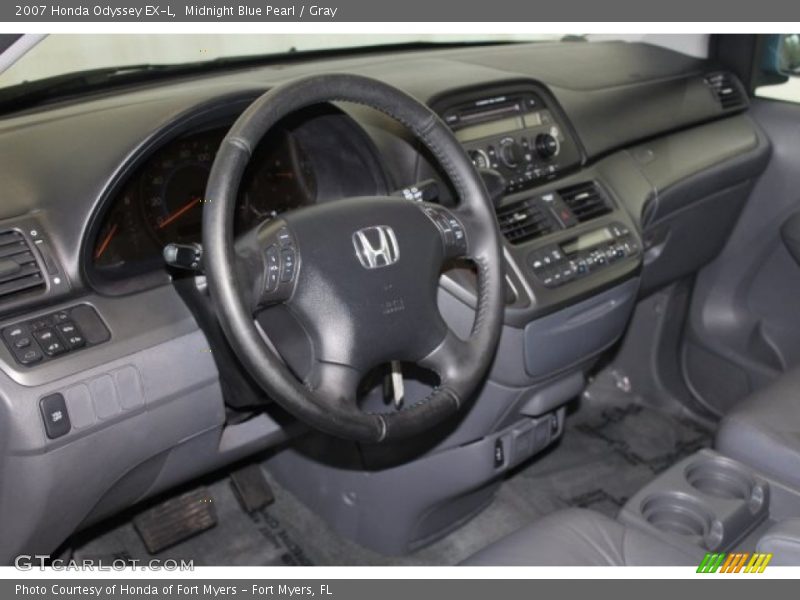 Midnight Blue Pearl / Gray 2007 Honda Odyssey EX-L