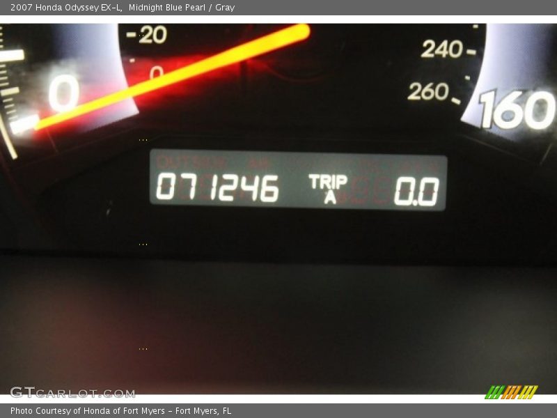 Midnight Blue Pearl / Gray 2007 Honda Odyssey EX-L