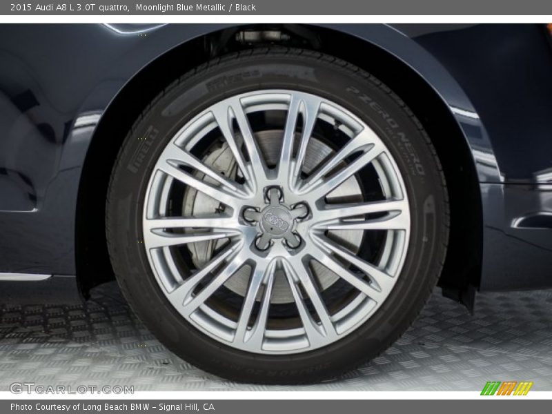 Moonlight Blue Metallic / Black 2015 Audi A8 L 3.0T quattro