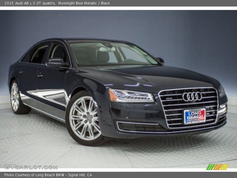 Moonlight Blue Metallic / Black 2015 Audi A8 L 3.0T quattro