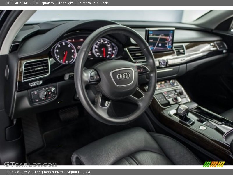 Moonlight Blue Metallic / Black 2015 Audi A8 L 3.0T quattro