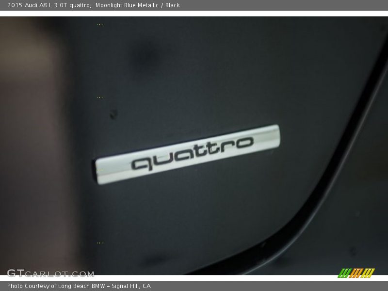 Moonlight Blue Metallic / Black 2015 Audi A8 L 3.0T quattro